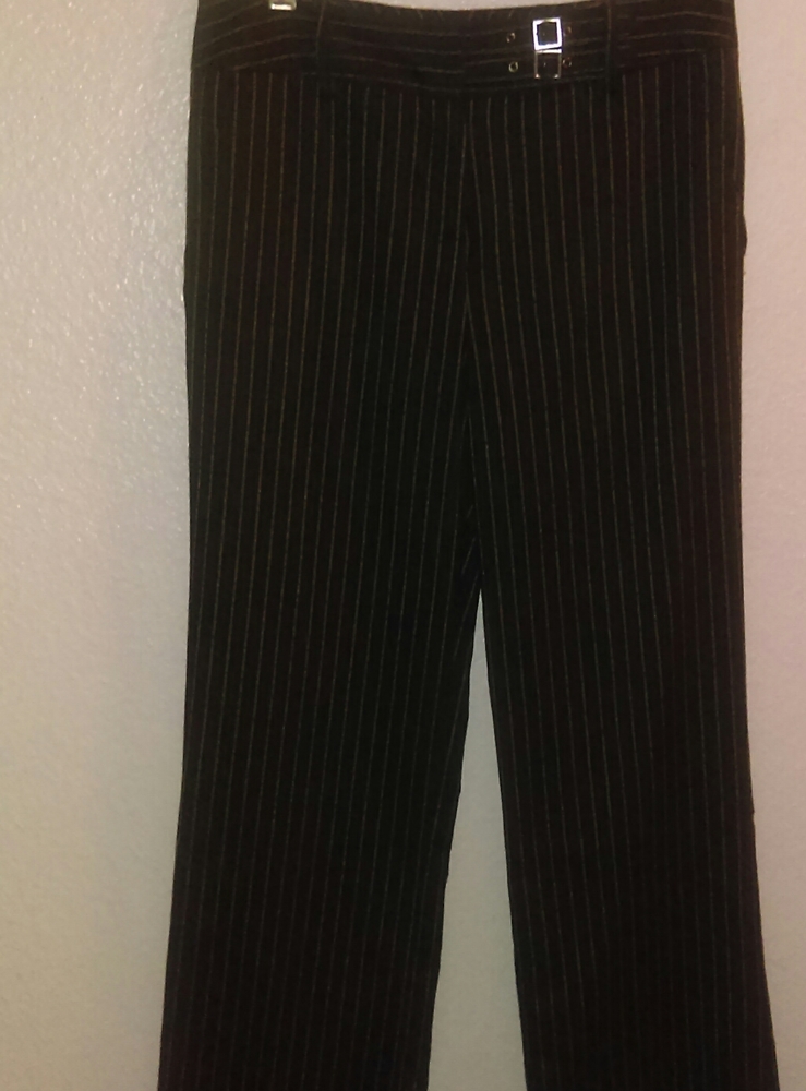 Larry Levine gray double buckle trousers